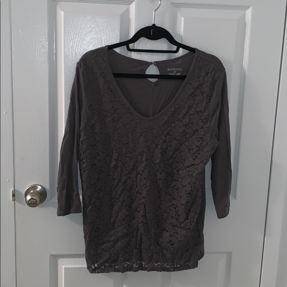 Casual lace front tee